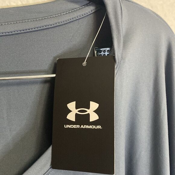 Womens under armor movement v-neck Long sleeves cropped size XL blue gray - Picture 4 of 6